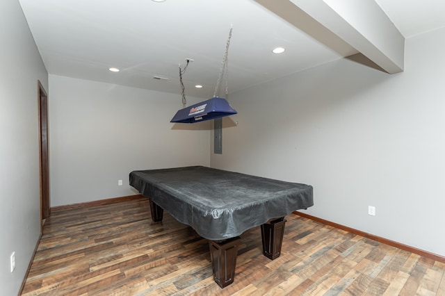 2155 Maple Leaf Ln NE, Owatonna, MN 55060 - rec room with recessed lighting, pool table, and wood finished floors