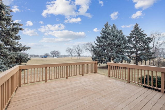 deck featuring a rural view