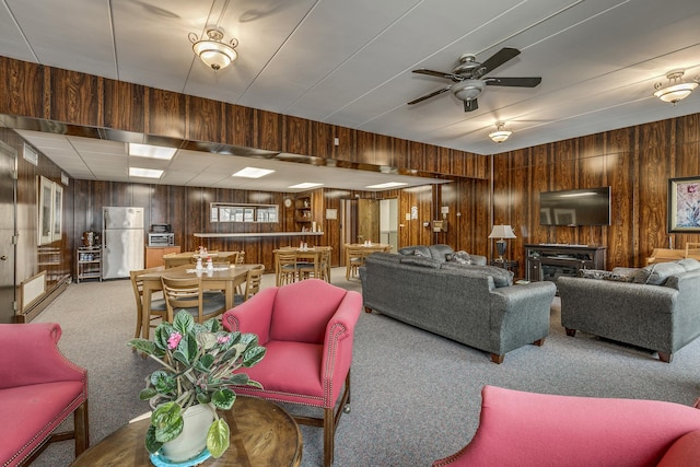 lobby with wood walls