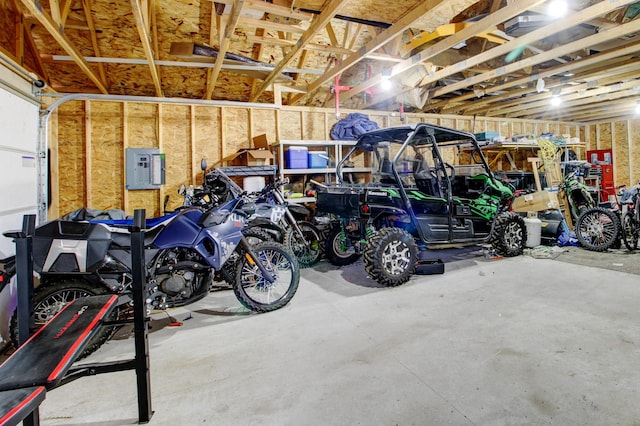 garage featuring electric panel