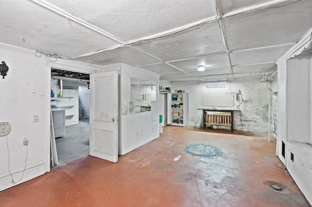 basement with washer / dryer