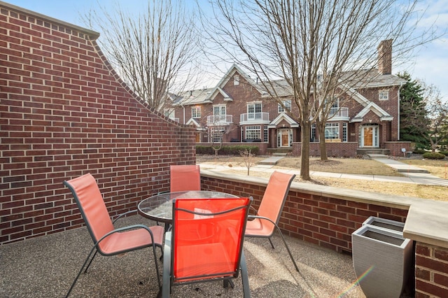 view of patio with outdoor dining area