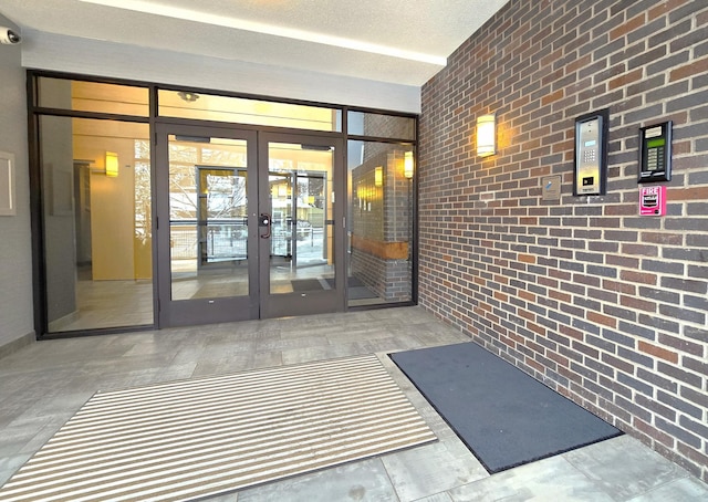 doorway to property with french doors