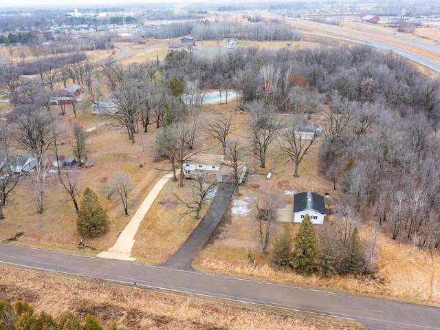 bird's eye view with a rural view