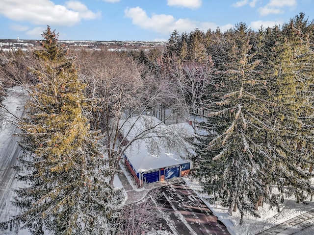 view of snowy aerial view