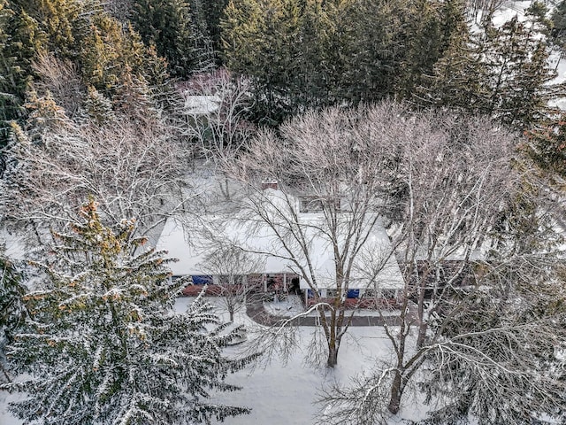 view of snowy aerial view