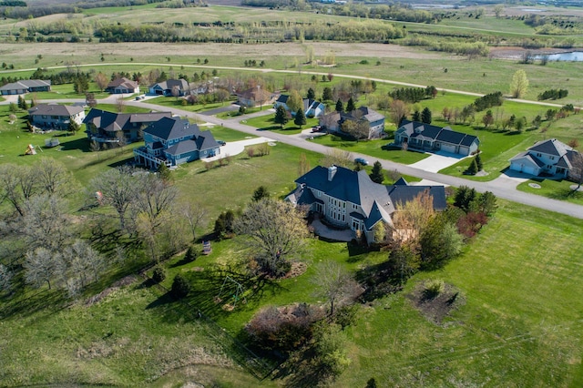 drone / aerial view with a rural view