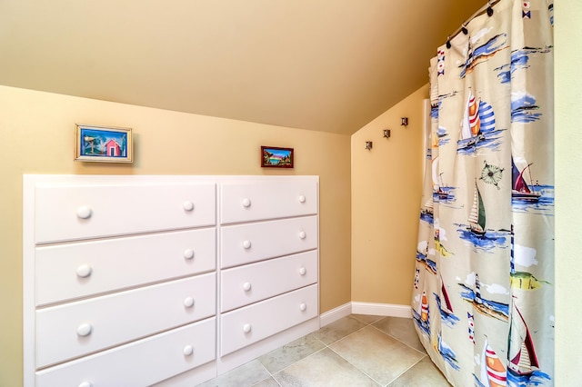 interior space with light tile patterned floors