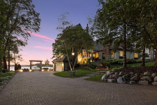 view of front of home featuring a garage