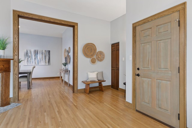 hall featuring light wood-type flooring