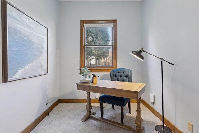 office featuring light colored carpet