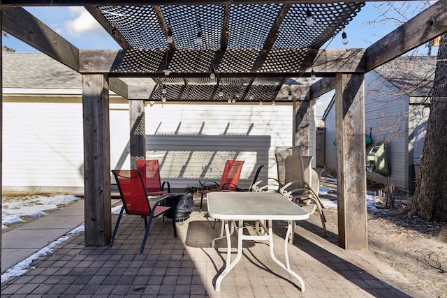 view of patio with a pergola