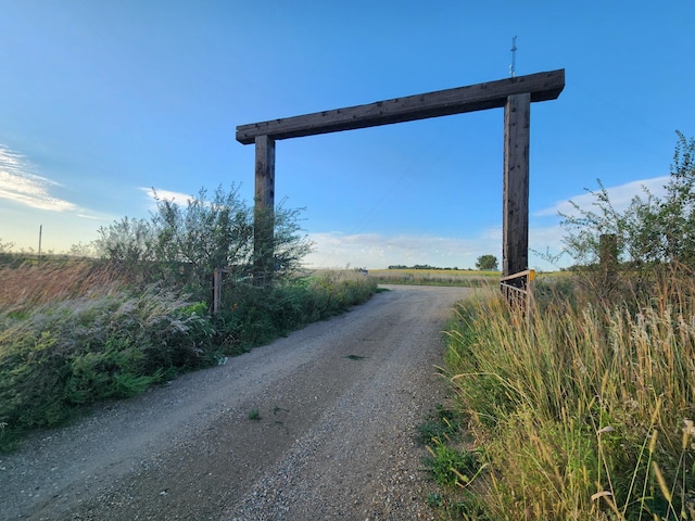 view of road with a rural view