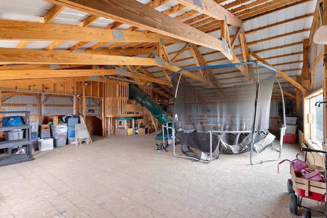 view of unfinished attic