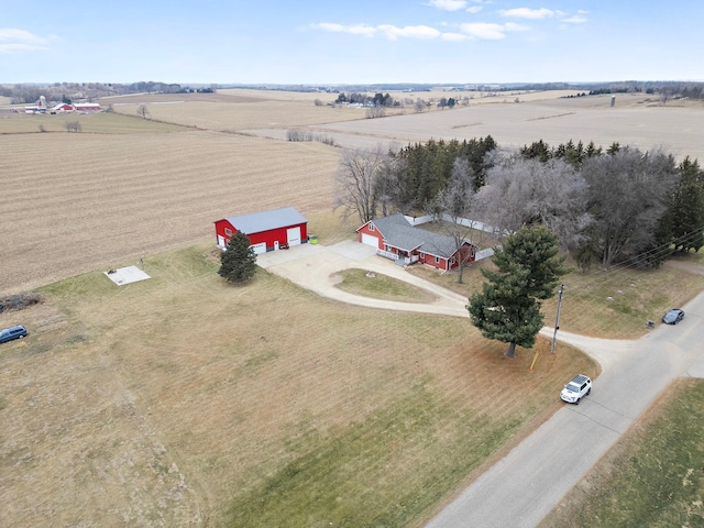 bird's eye view with a rural view