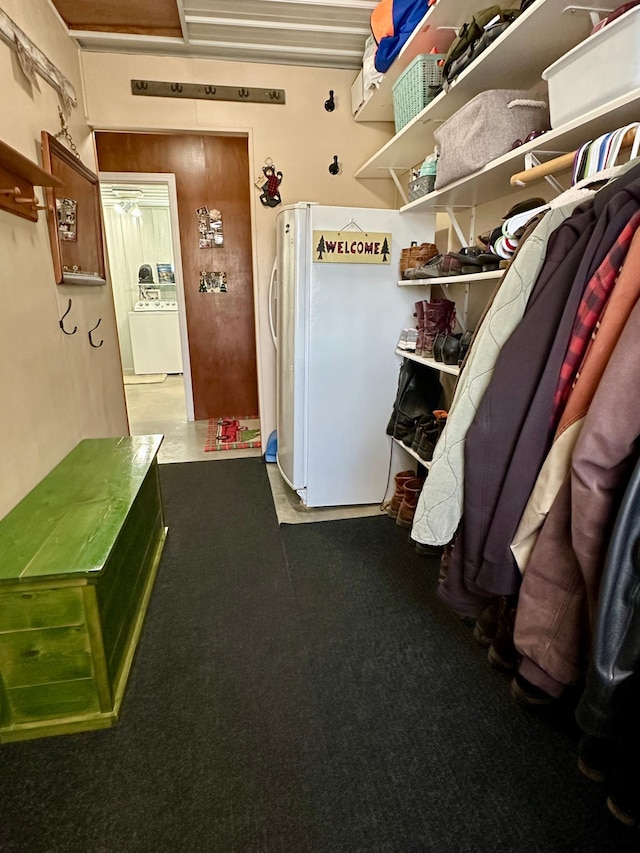 interior space with washer / dryer