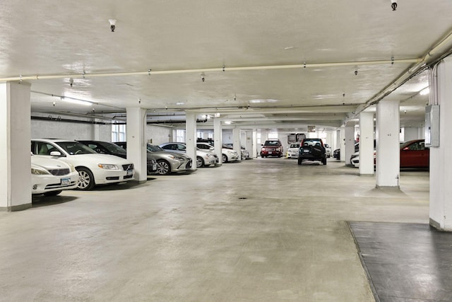 garage with electric panel