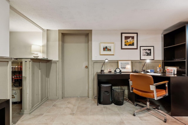 office featuring a textured ceiling