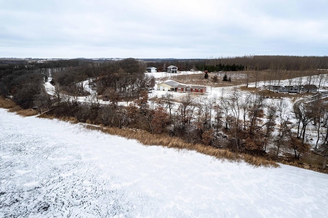 view of snowy aerial view