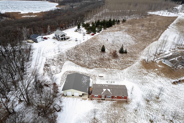 view of snowy aerial view