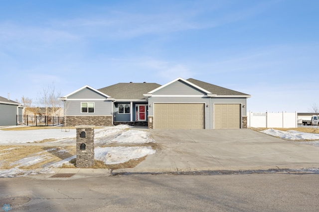 view of front of property featuring a garage