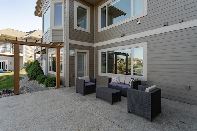 view of patio featuring an outdoor hangout area