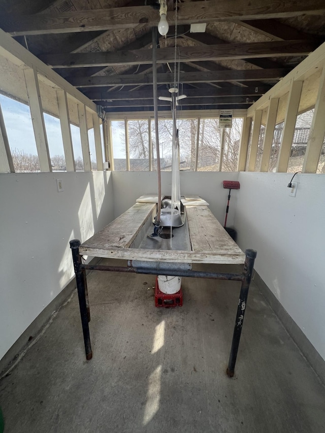 interior space featuring lofted ceiling