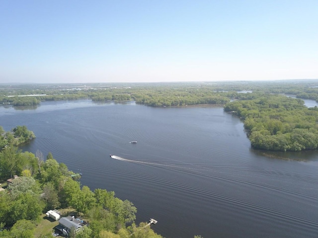 property view of water with a view of trees