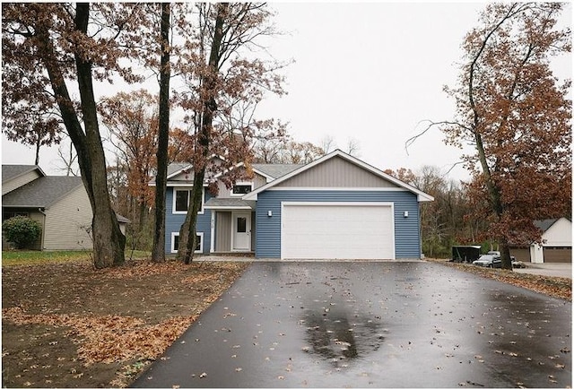 view of front of house with a garage