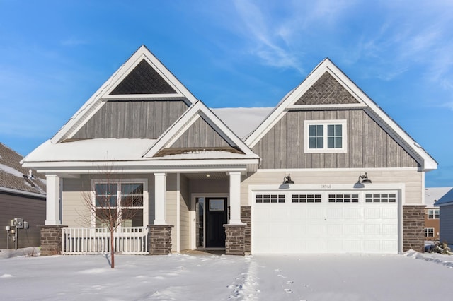 craftsman-style home featuring a garage