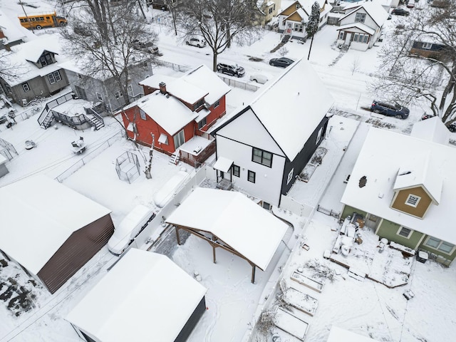 view of snowy aerial view