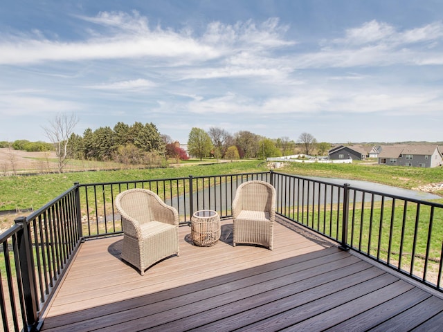 deck with a lawn