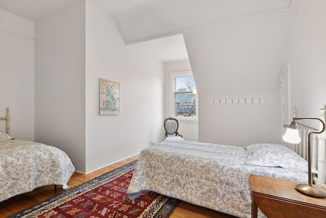 bedroom with hardwood / wood-style flooring