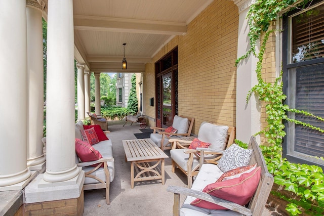 view of patio featuring covered porch