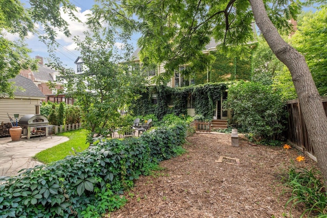 view of yard with a patio area