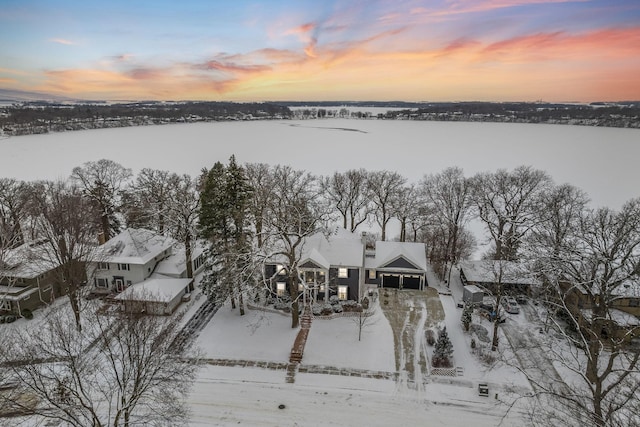 view of snowy aerial view