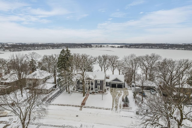 view of snowy aerial view