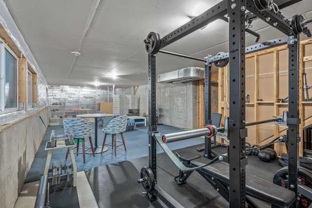 view of workout area