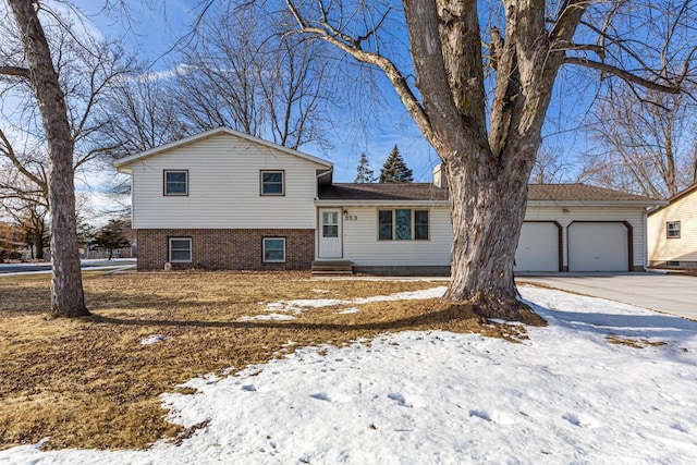 tri-level home with a garage