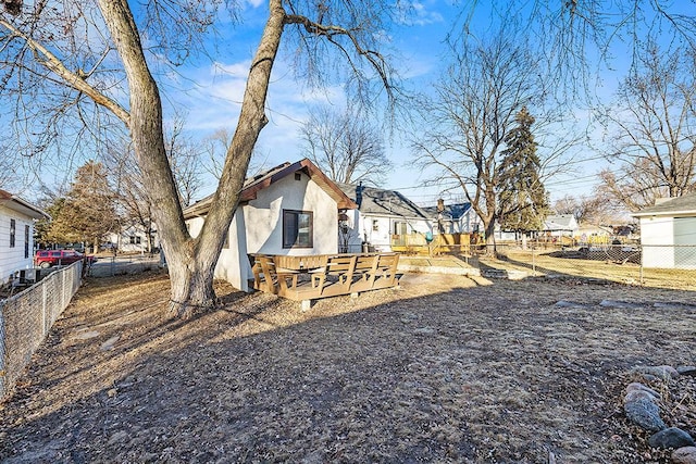 view of yard featuring a deck