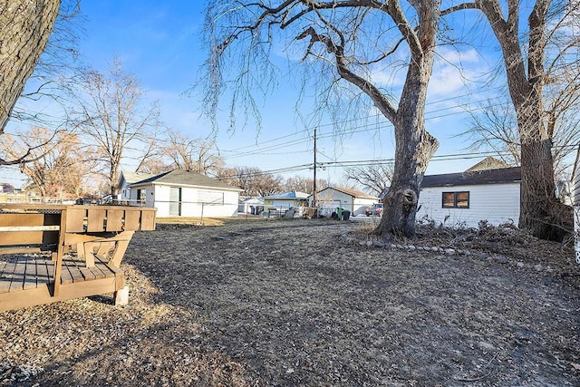 view of yard featuring a deck