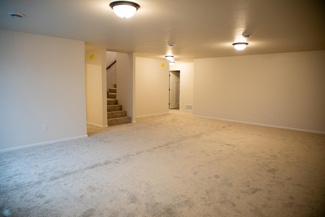 basement featuring carpet floors