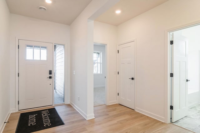 entryway featuring light hardwood / wood-style flooring