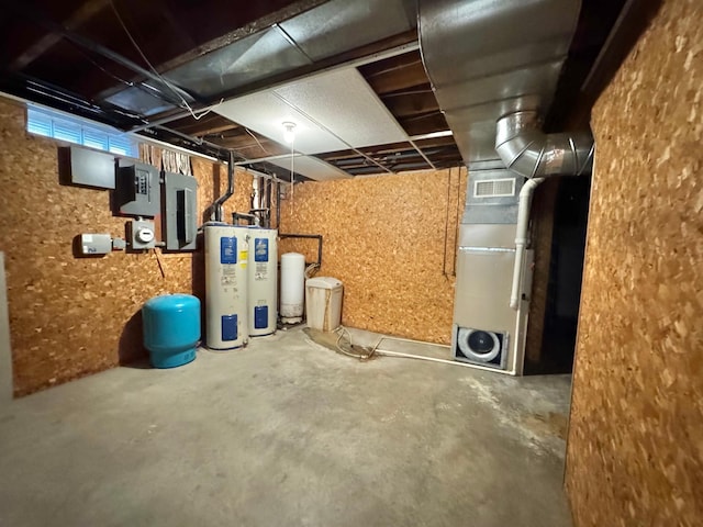 utilities featuring heating unit and water heater