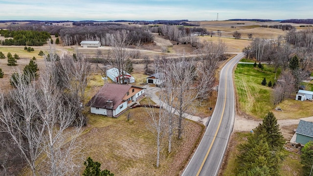 bird's eye view with a rural view