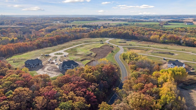 bird's eye view with a rural view