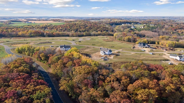 aerial view with a forest view