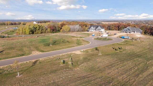 drone / aerial view with a rural view