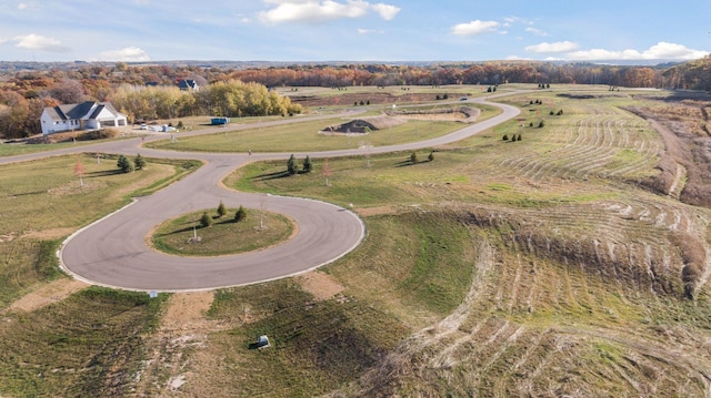 aerial view featuring a rural view