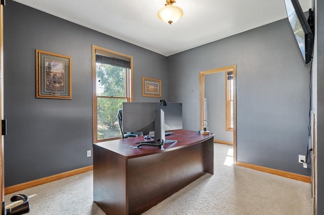 view of carpeted office